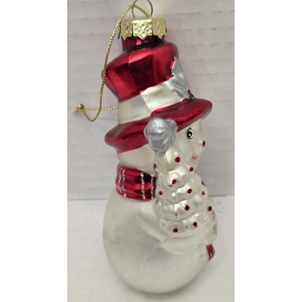 Vtg Handpainted Red/White Iridescent 4